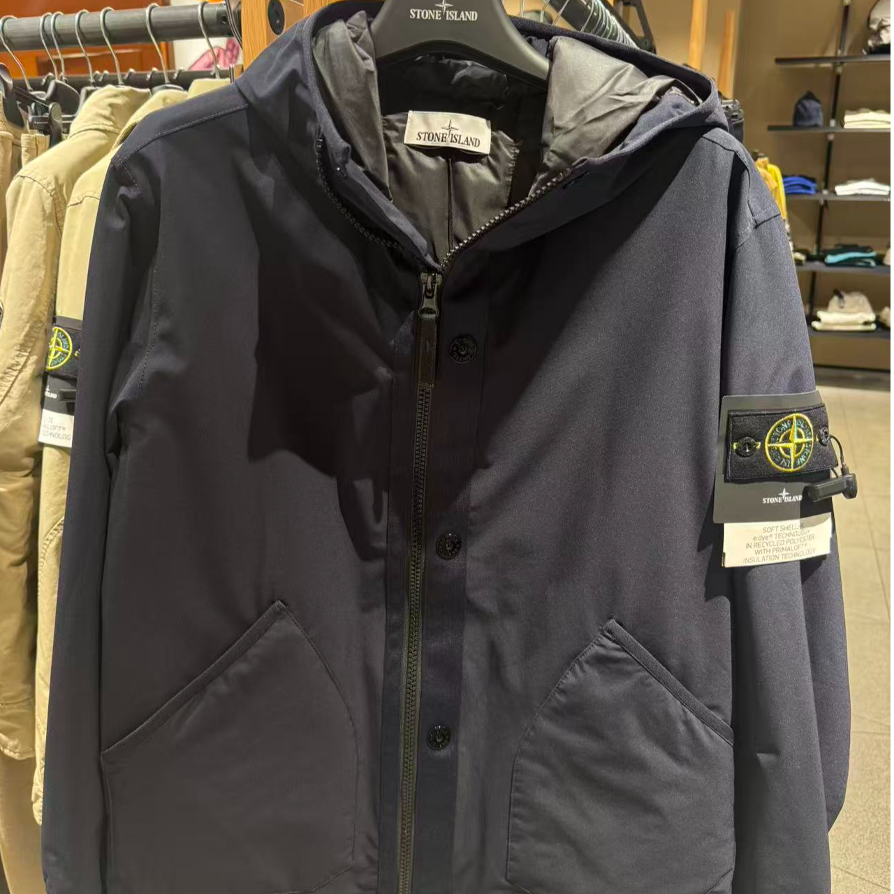 【巴黎直邮】STONE ISLAND石头岛男款藏蓝色连帽短款夹克外套791541