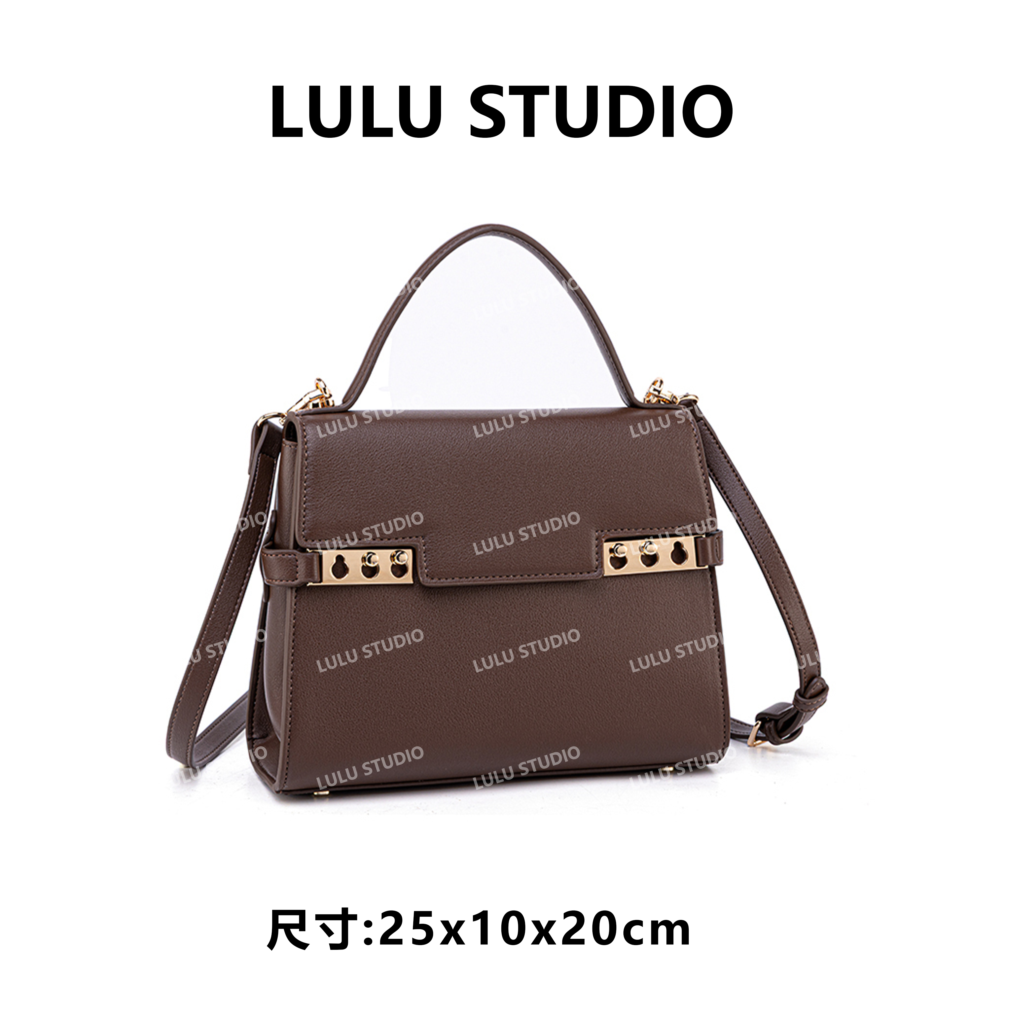 【LULU】QYX-81669-咖啡色RAIN.CUN.百搭腋下斜跨女包