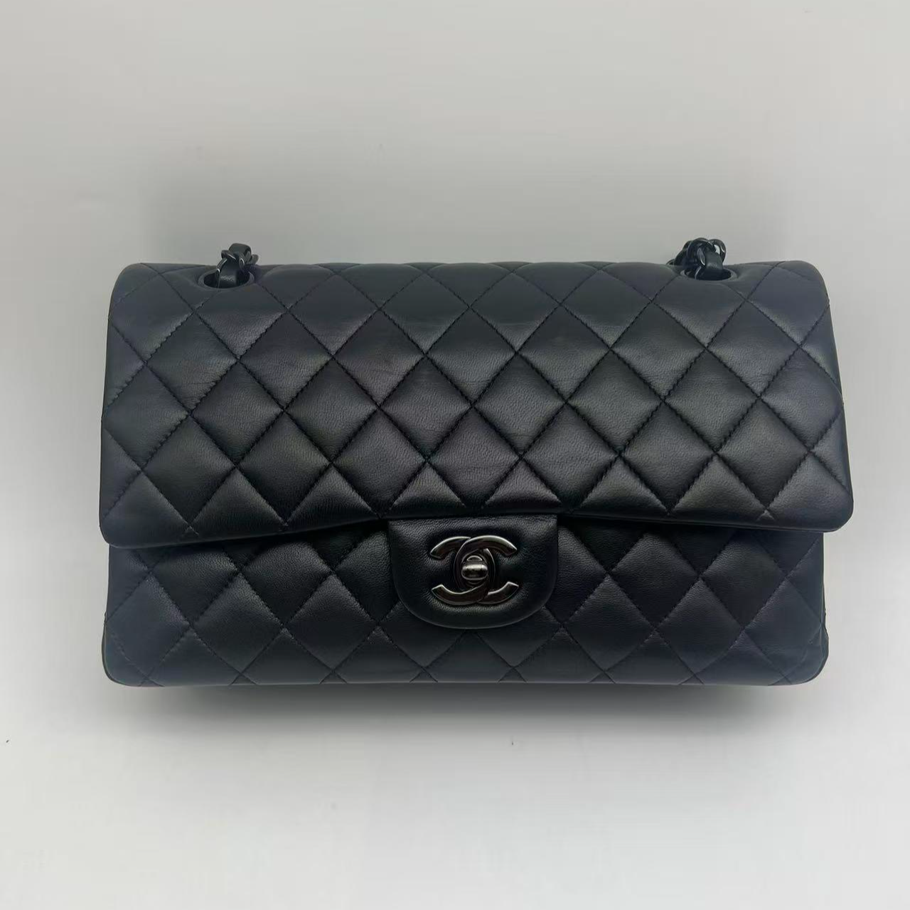 99新 Chanel/香奈儿 Chanel/香奈儿 cf中号so black 羊皮 芯片款