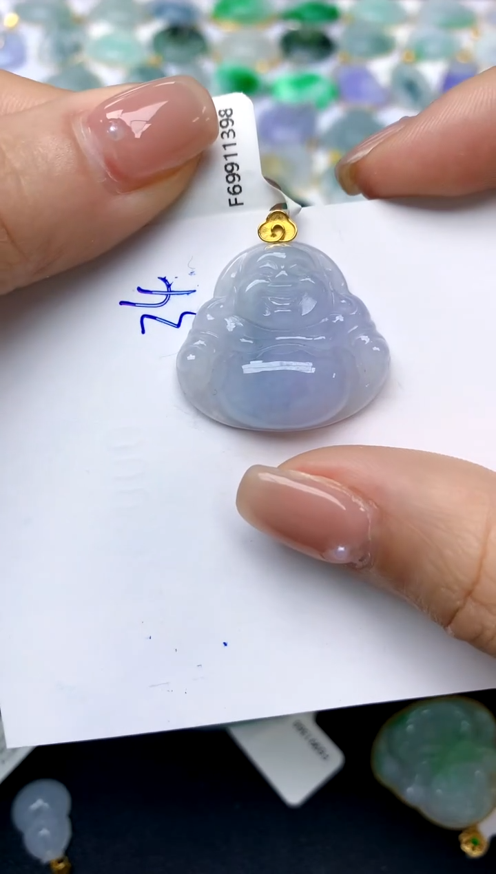 【闪购商品】翡翠颈饰18K金镶嵌34天然A货翡翠