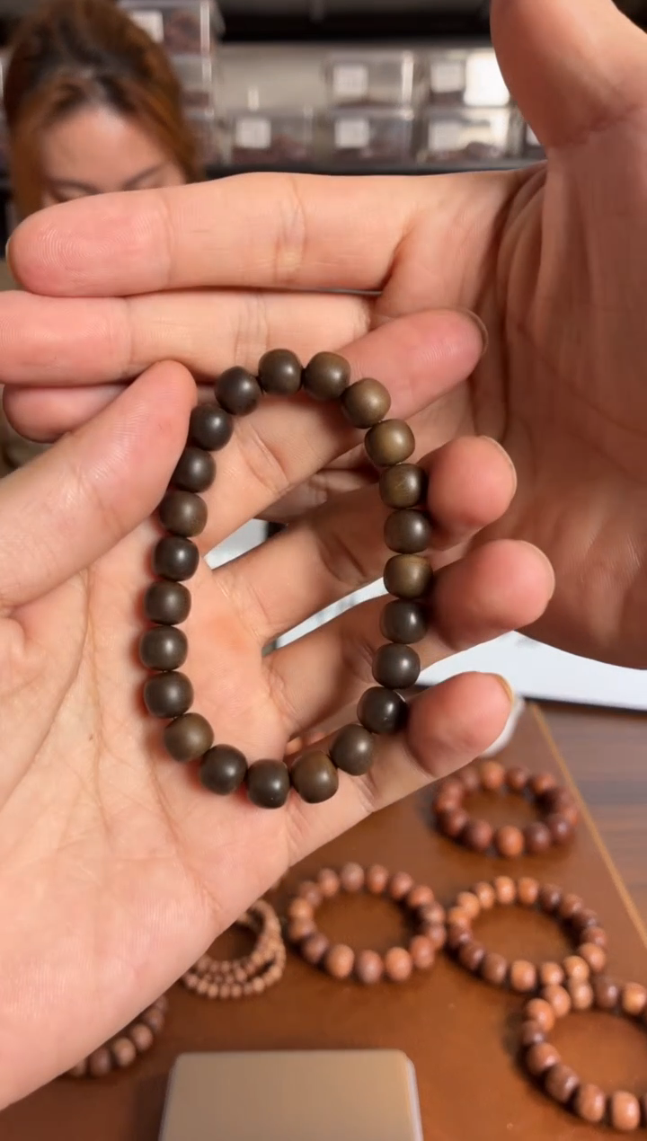 檀香木手串/手链印度迈索尔老山檀 8*9全品老型珠阴沉