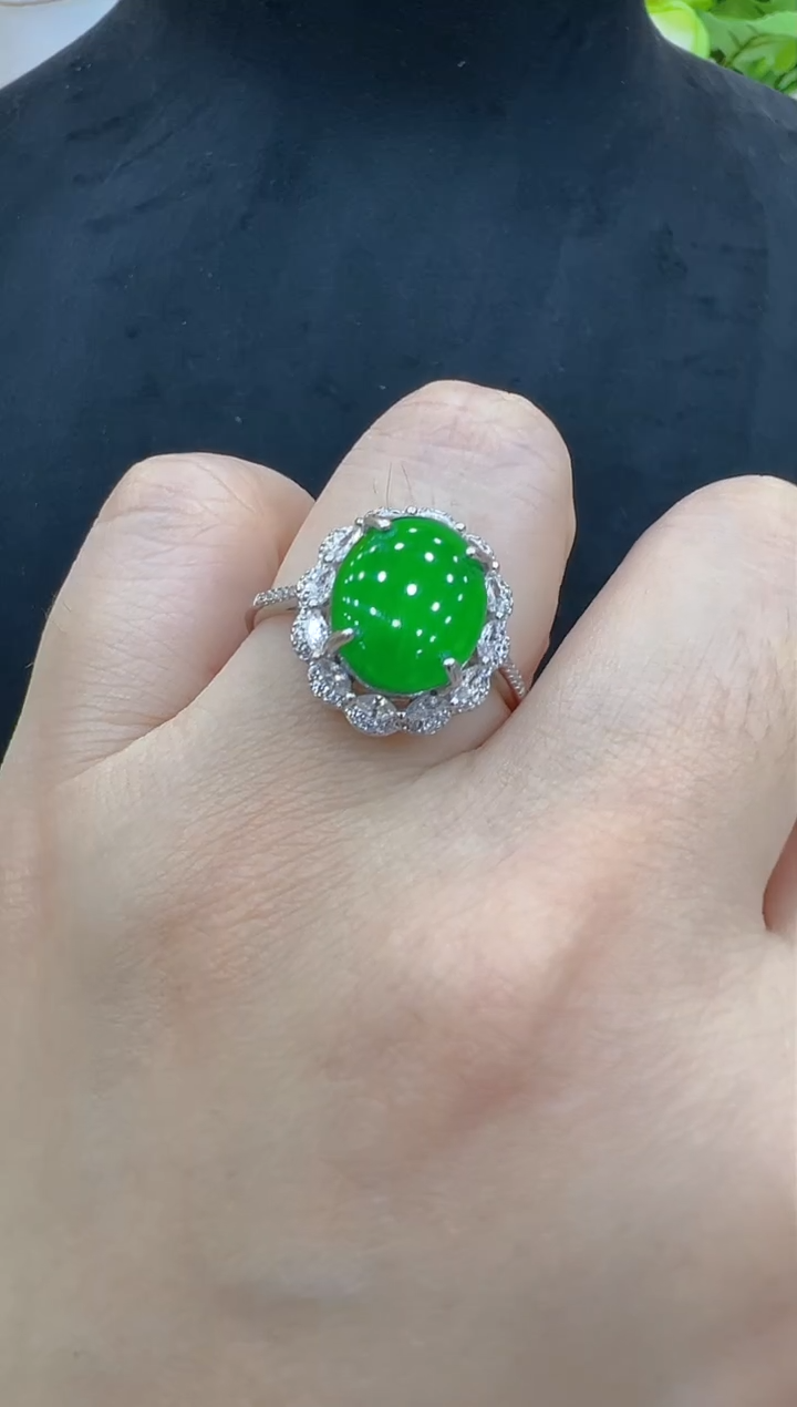 银S925镶嵌戒指翡翠多样性团购发一件