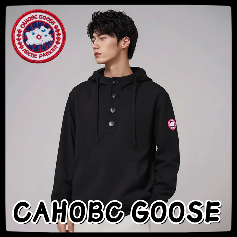 CAHOBC GOOSE男士连帽卫衣秋冬季运动休闲外套长袖上衣外穿套头