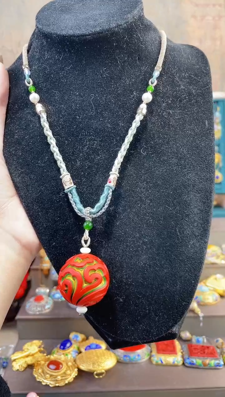 【闪购商品】非遗雕漆单珠项链剔彩