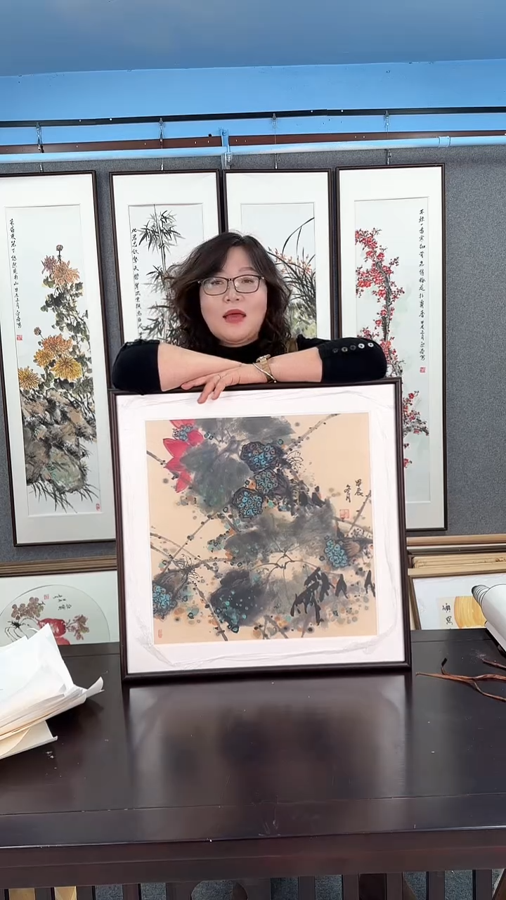 【闪购商品】国画实木装裱  路路畅通