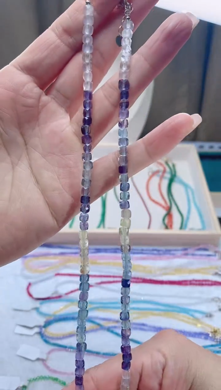 【闪购商品】萤石颈饰银S925镶嵌诗颜珠宝甄选SYZB57