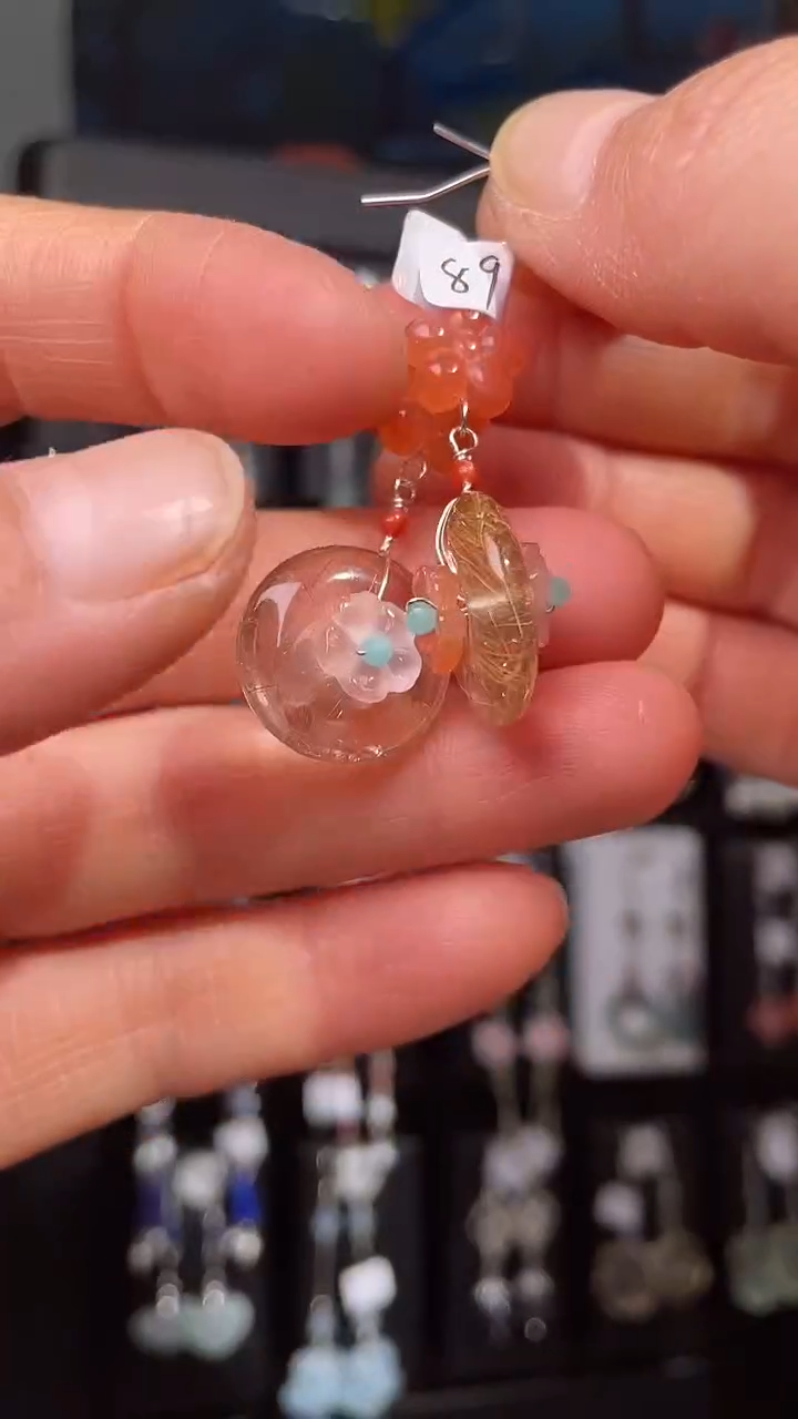 未镶嵌耳饰发晶橘*系橘橙系