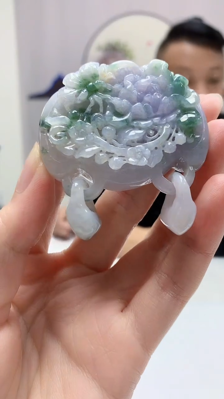 【闪购商品】定制翡翠未镶嵌4969zm-毛货挂件花139