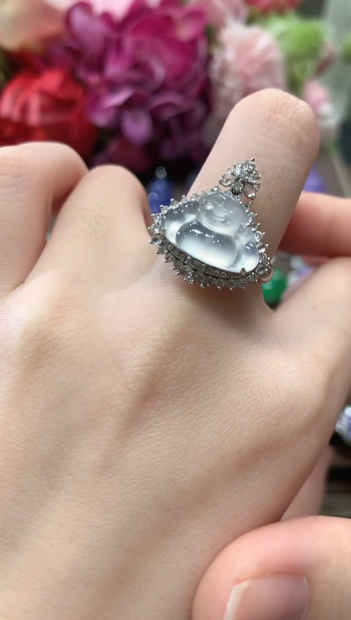 18K金镶嵌戒指翡翠秋日珠宝E32