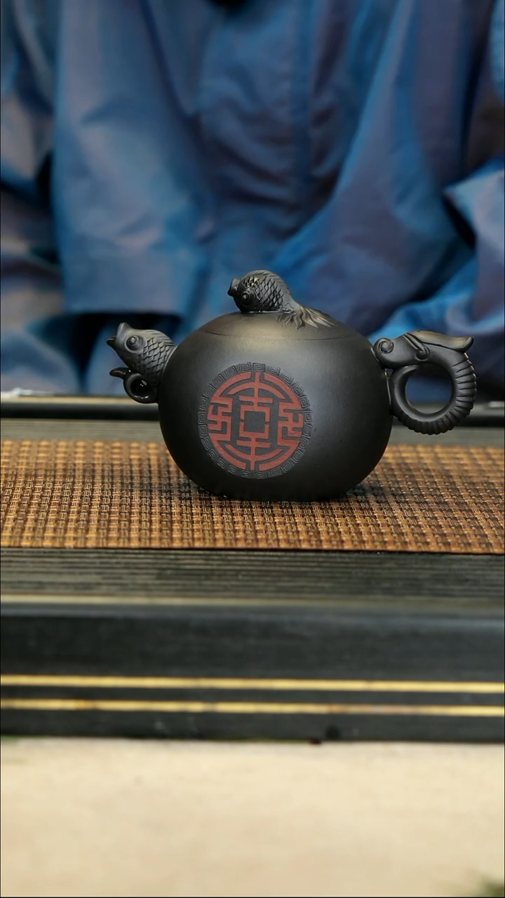 【闪购商品】紫砂茶壶36鱼壶 黑料