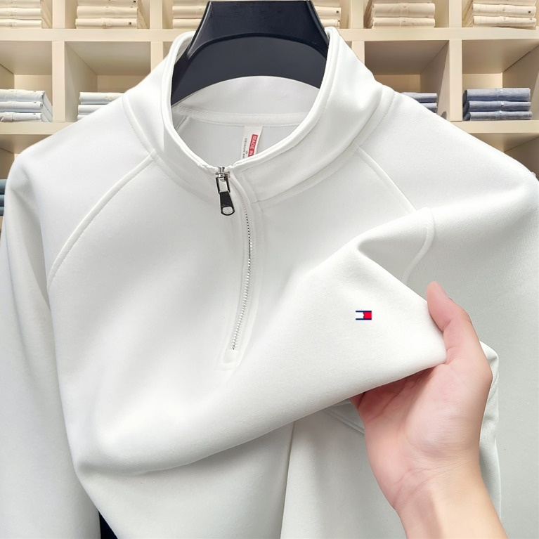 正品秋冬卫衣男士半拉链运动长袖抓绒衣加厚保暖立领休闲外套男