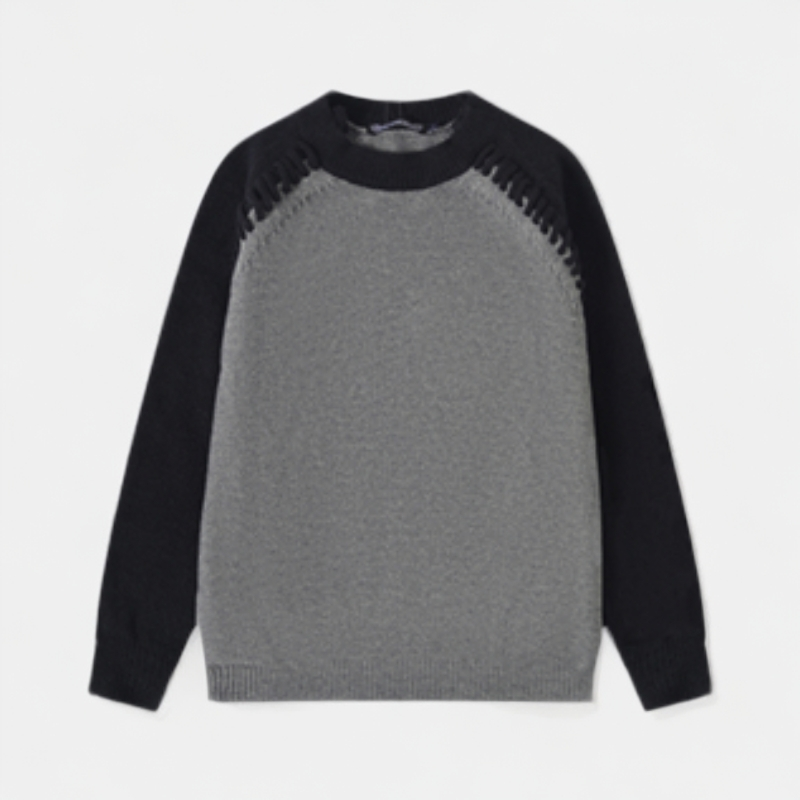 克罗毛衣男士高奢休闲透气圆领秋冬百搭毛衣