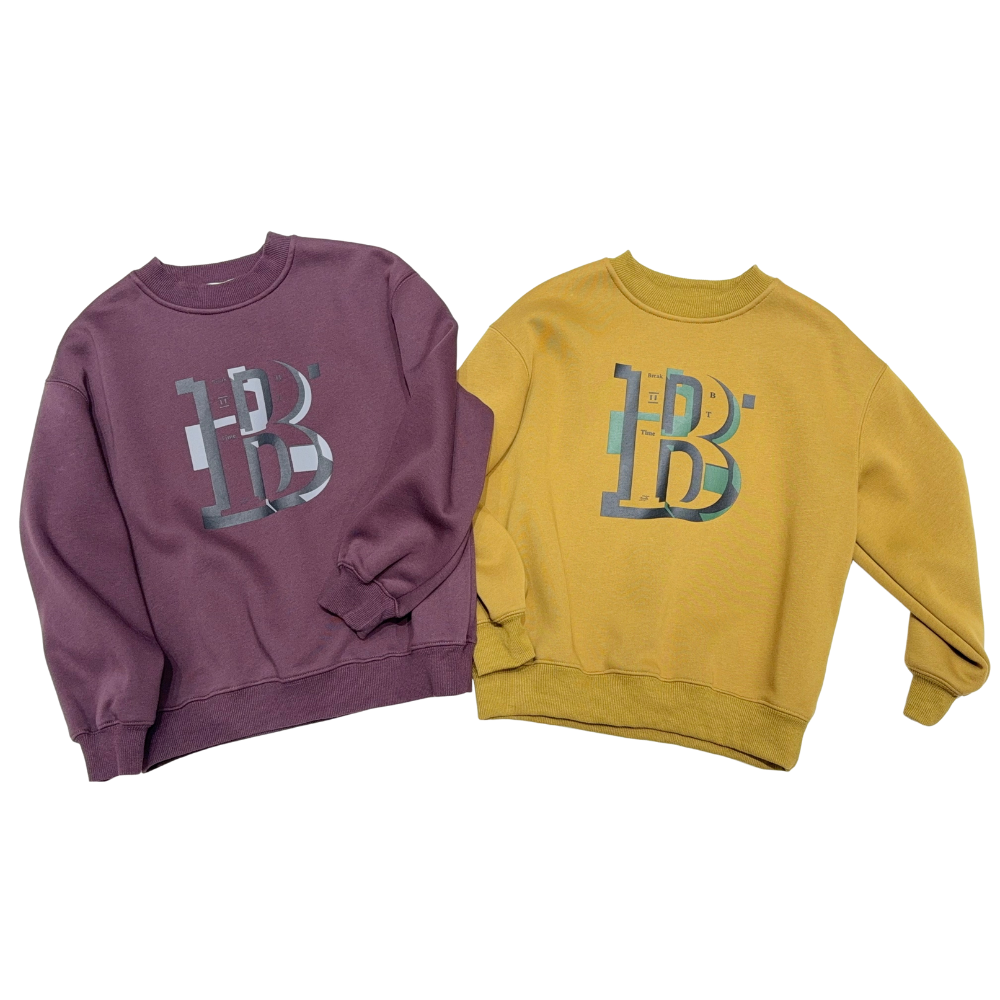 秋冬时尚新款男童宽松加绒百搭圆领长袖舒适卫衣