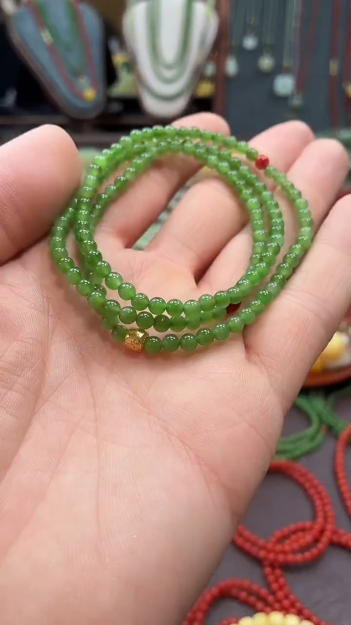 未镶嵌手串和田玉（碧玉）多样性发货任发其一