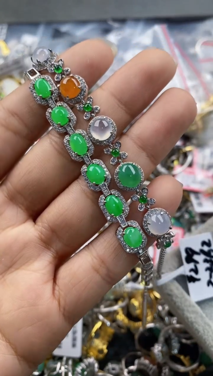 银S925镶嵌戒指翡翠333---3