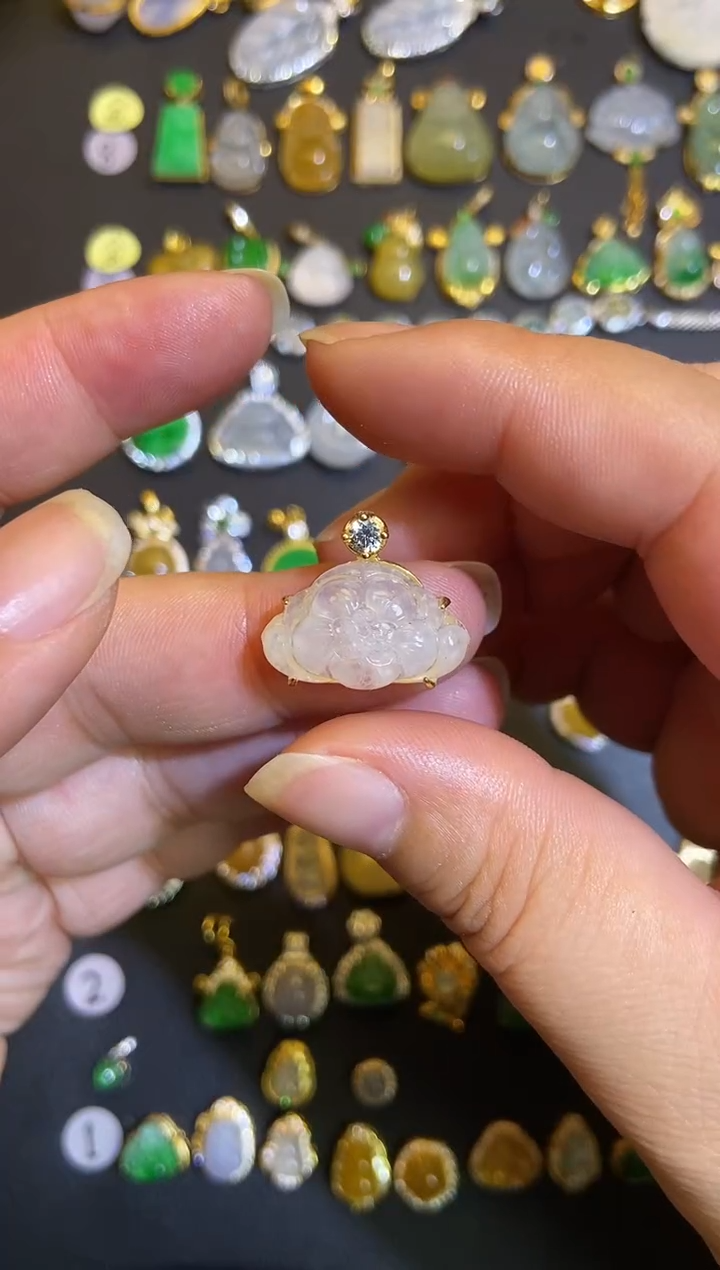 吊坠(不含链)银S925镶嵌翡翠1