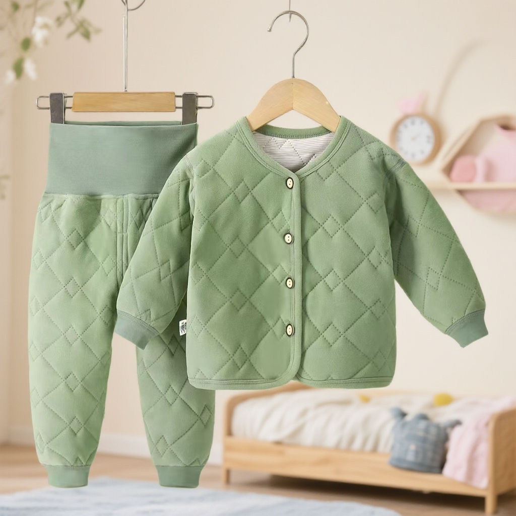 儿童无骨保暖套装加厚校服神器儿童秋冬男女童宝宝保暖衣套装外穿