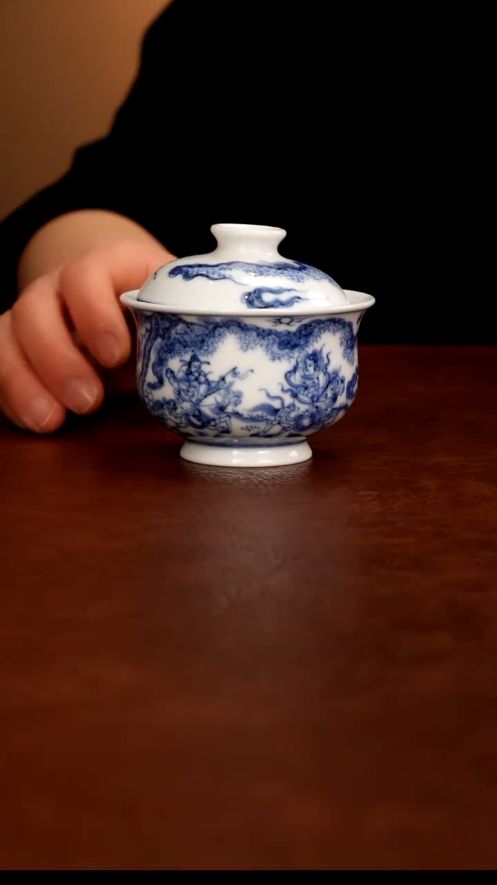 摆件陶景德镇瓷器，青花瓷手绘茶具~