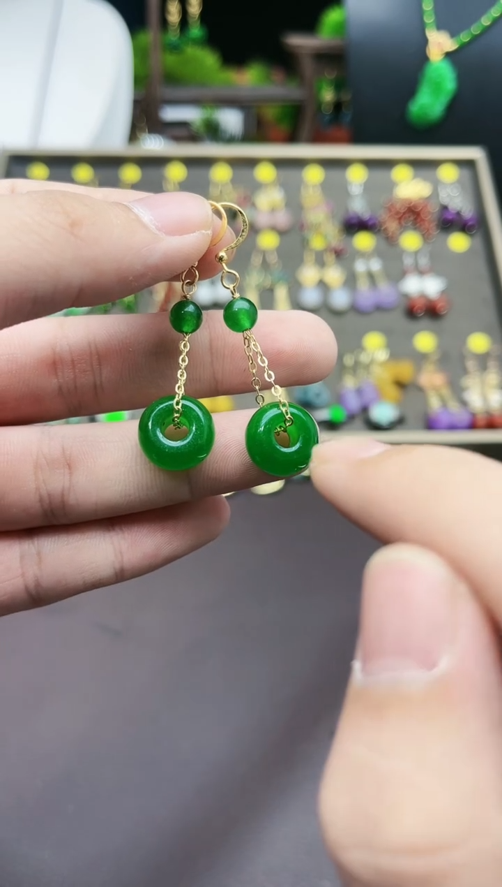 【闪购商品】玛瑙/玉髓耳钉银S925镶嵌606000