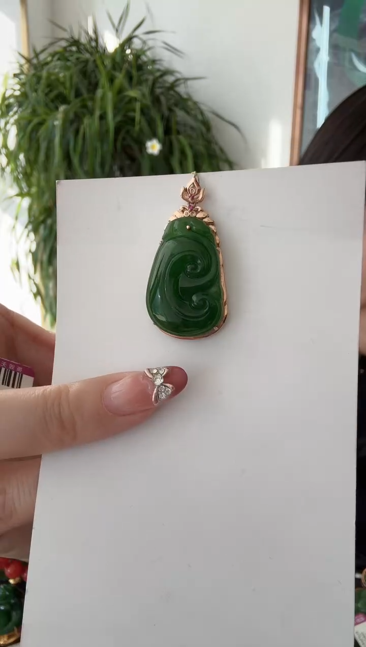 【闪购商品】和田玉Q18K金镶嵌如意