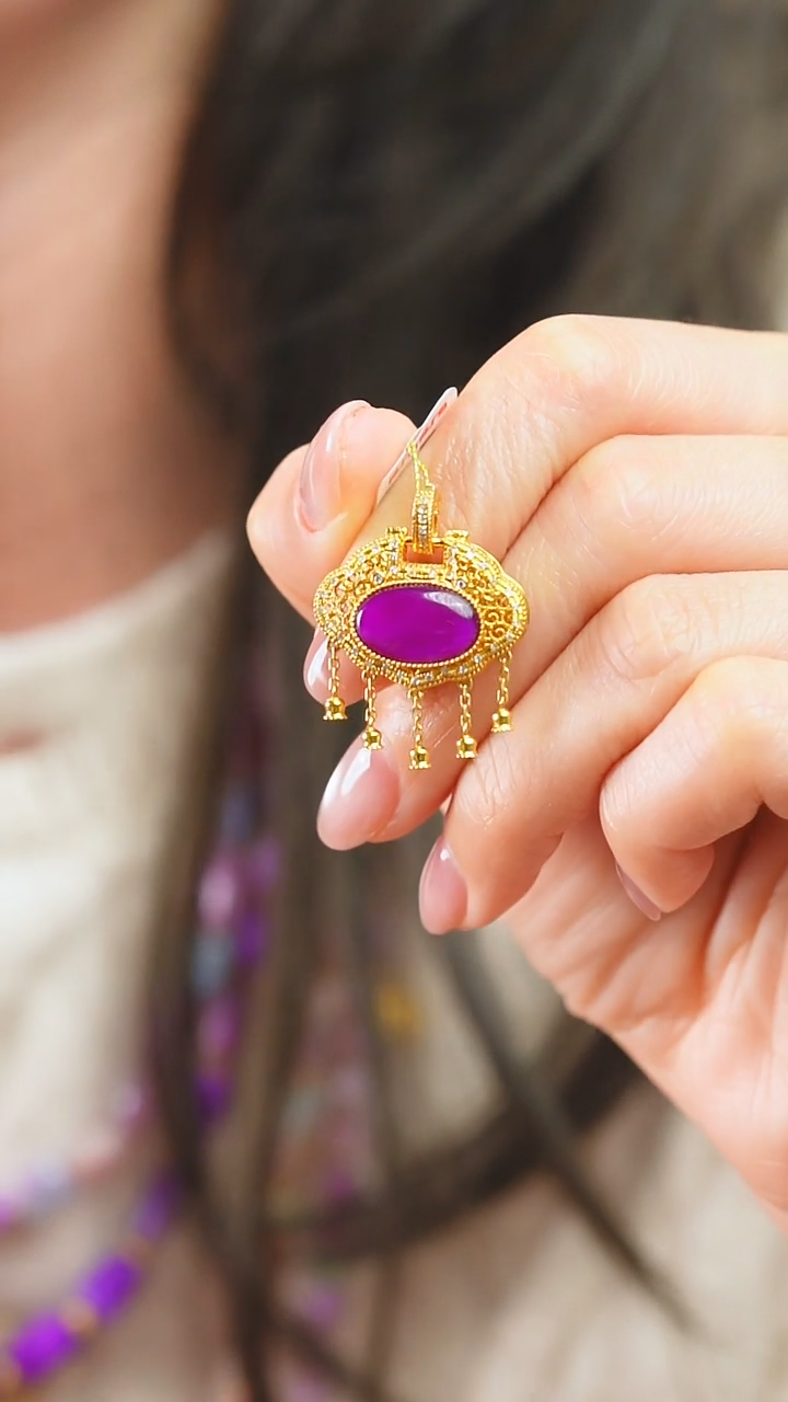 苏纪石（舒俱来）18K金镶嵌吊坠(不含链)88