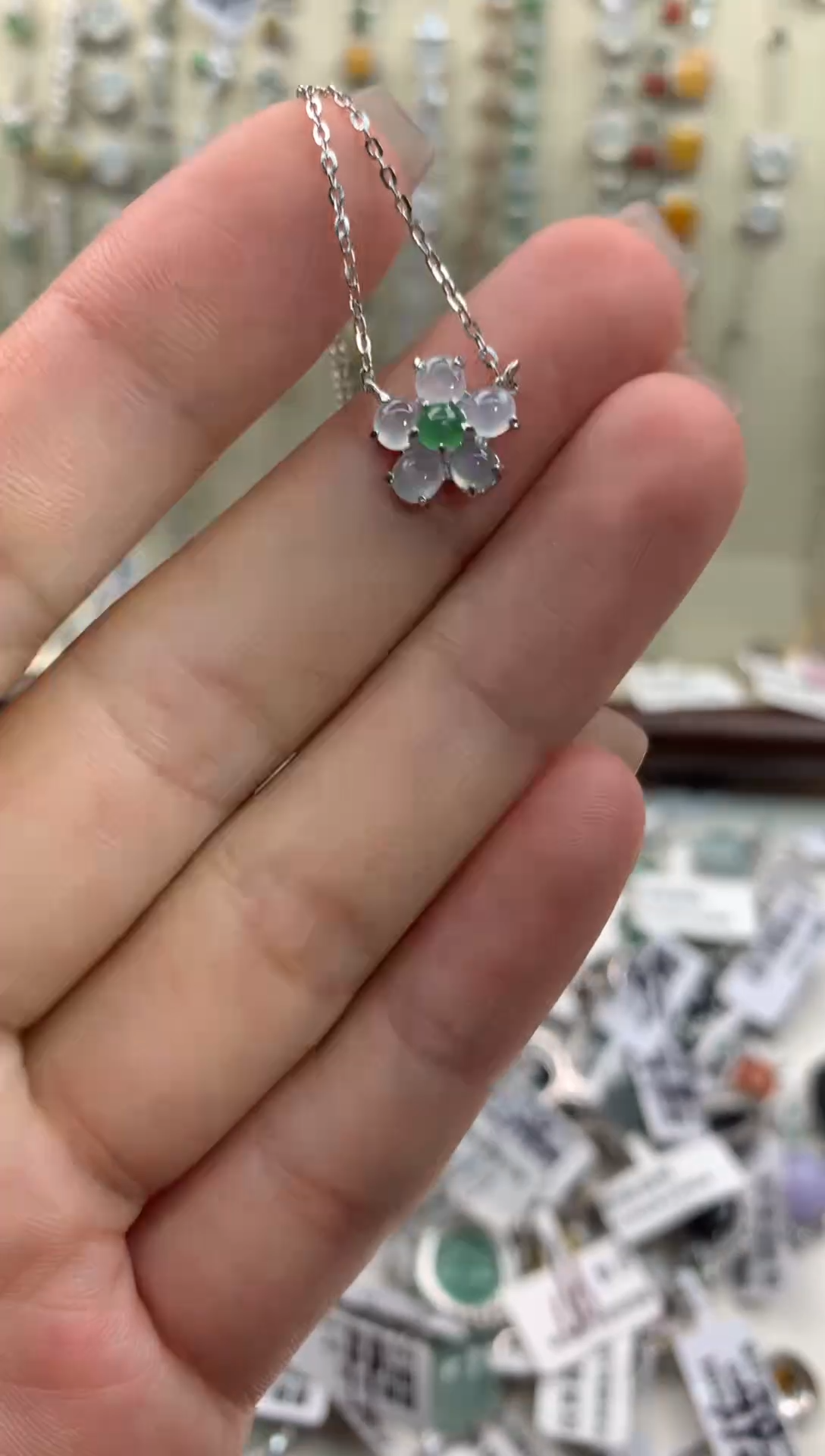 翡翠银S925镶嵌颈饰34