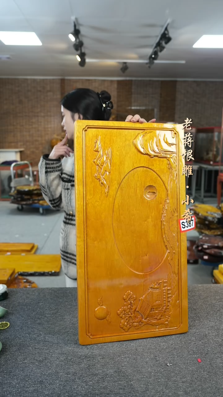 【闪购商品】大叶金丝楠茶盘尺寸61-32-4