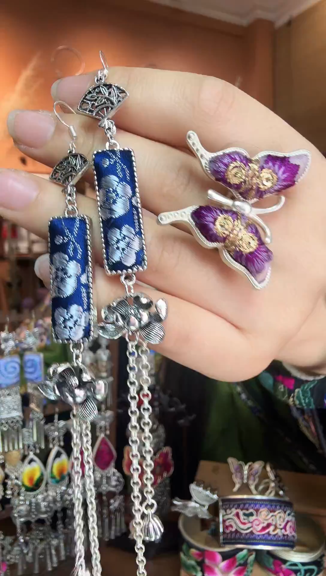 刺绣纯手工民族风耳环