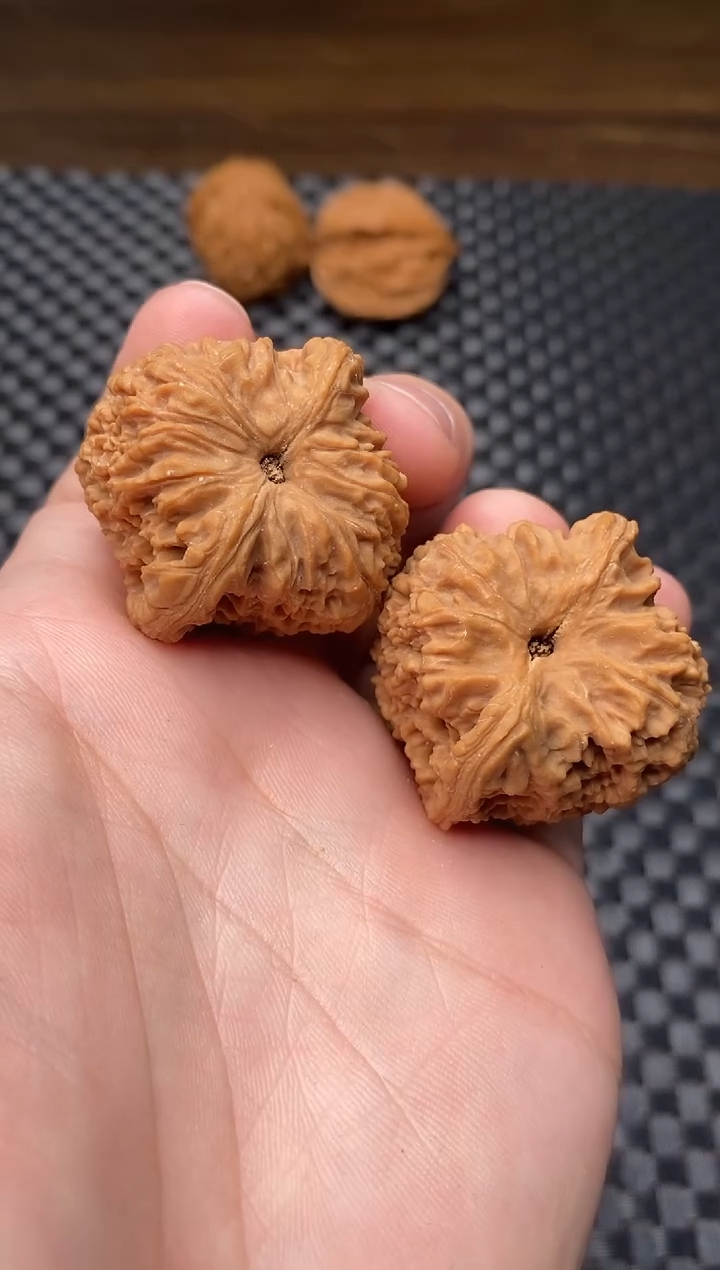 把件文玩核桃微修高炮拉丝凹底南疆石37尺