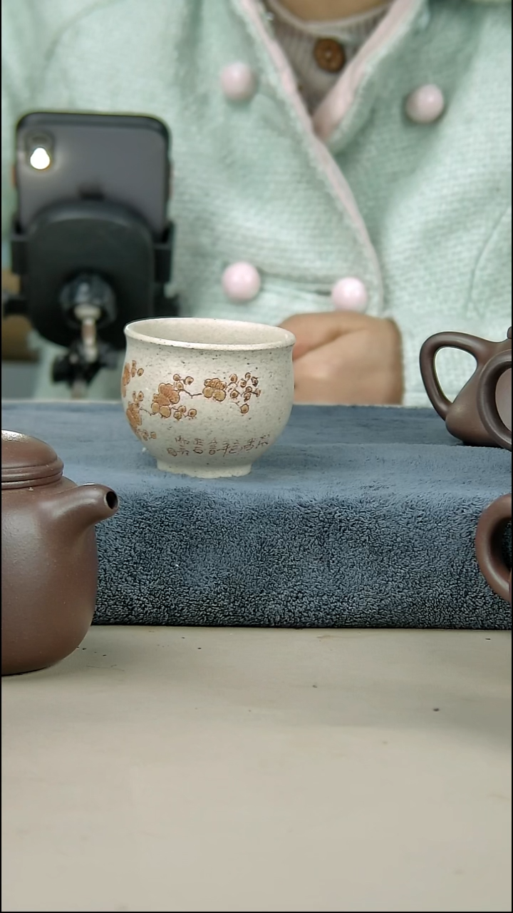 茶壶紫砂白玉段杯子100