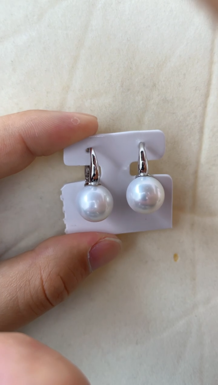【闪购商品】淡水珍珠耳饰银S925镶嵌耳扣
