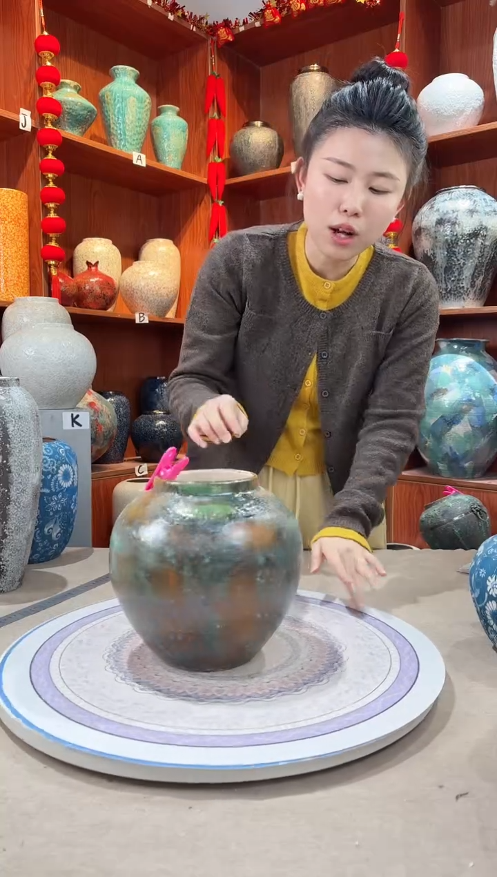 【闪购商品】瓶陶瓷花瓶 无花 微窑变釉小号a315  