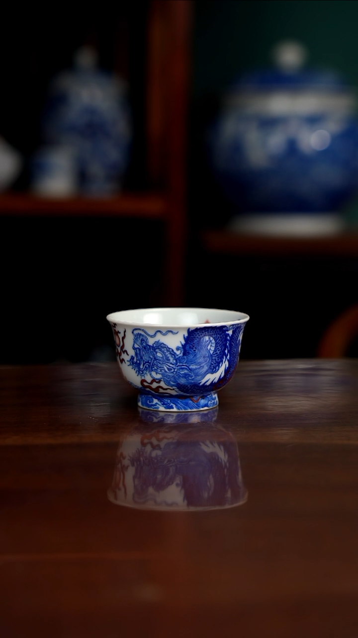 自成堂柴窑 鱼化龙杯