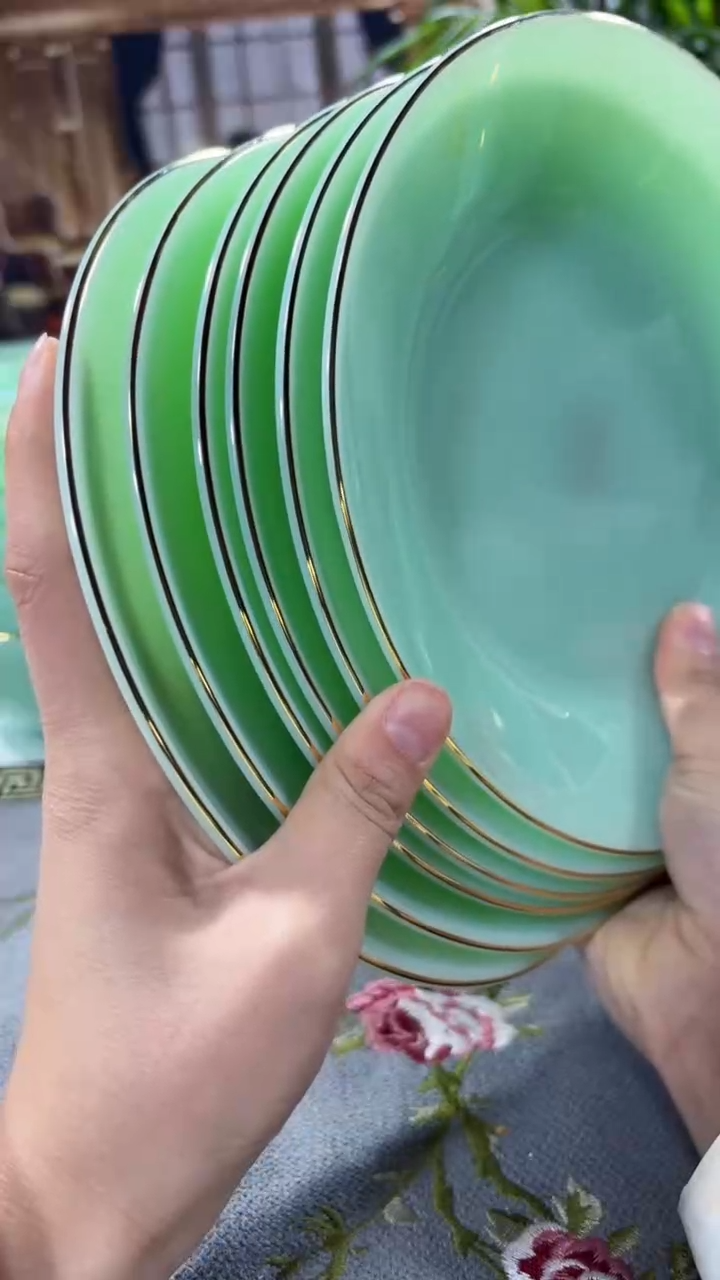 【闪购商品】..8英寸深盘6个  玉瓷【贝美】     
