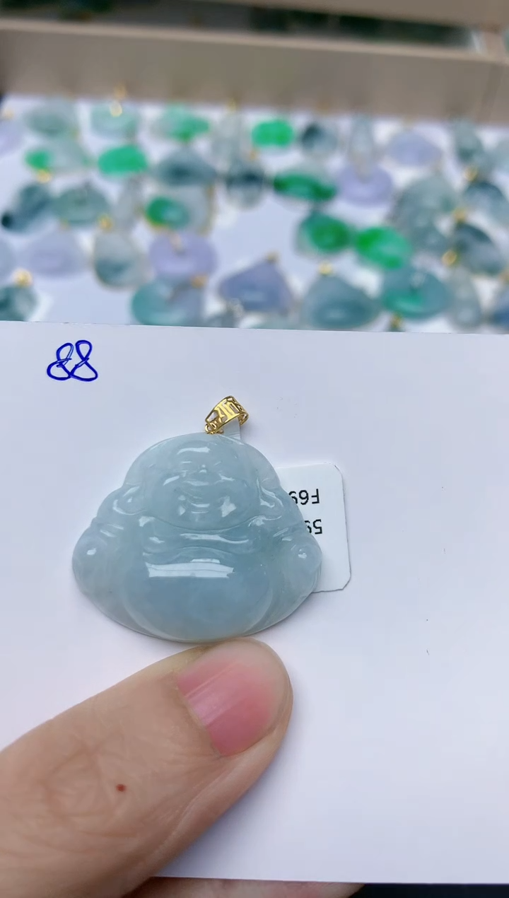 【闪购商品】翡翠颈饰18K金镶嵌天然翡翠A货    