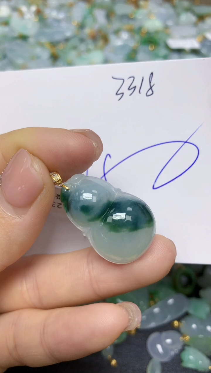 【闪购商品】翡翠挂件18K金镶嵌 天然翡翠A货`