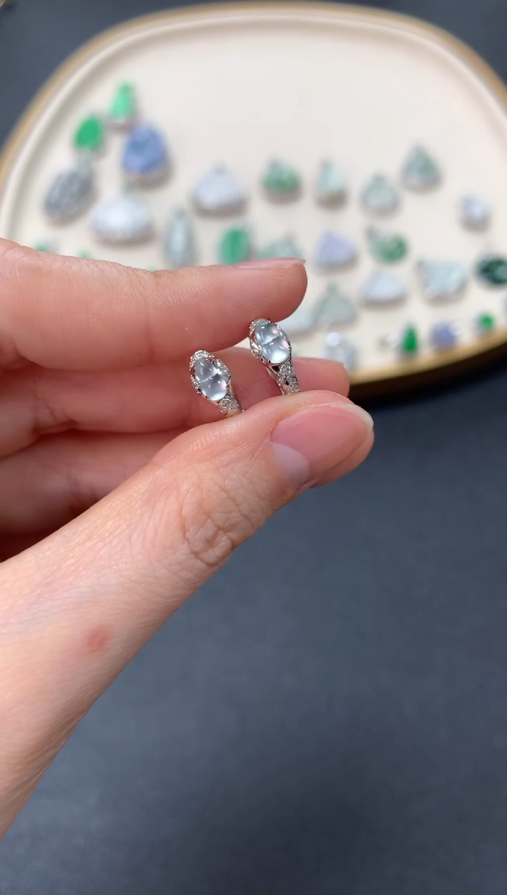 【闪购商品】翡翠耳饰18K金镶嵌耳饰1980