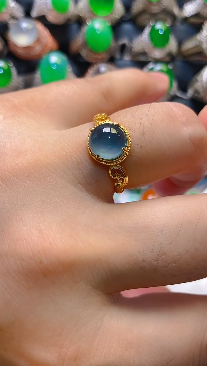 翡翠银S925镶嵌耳饰天然A货翡翠1