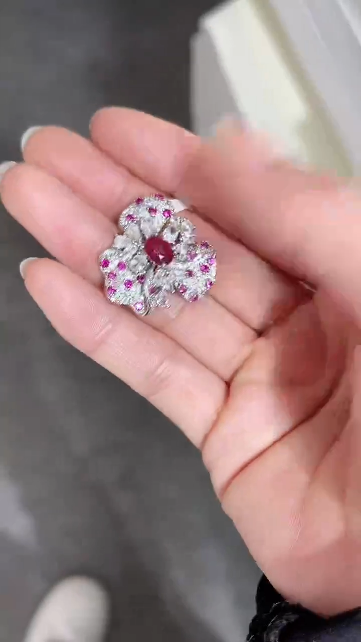 【闪购商品】红宝石颈饰银S925镶嵌成品