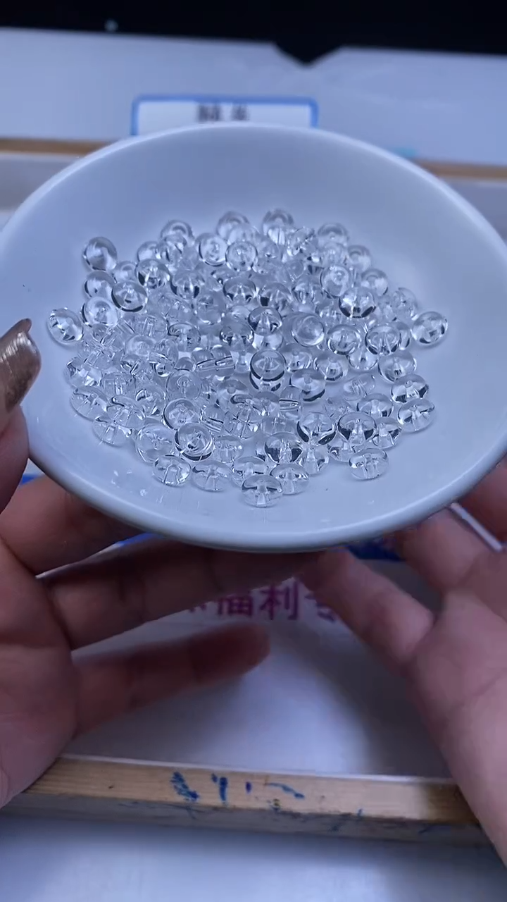 未镶嵌珠宝半成品水晶C707 白水晶算盘3*6mm30个8元