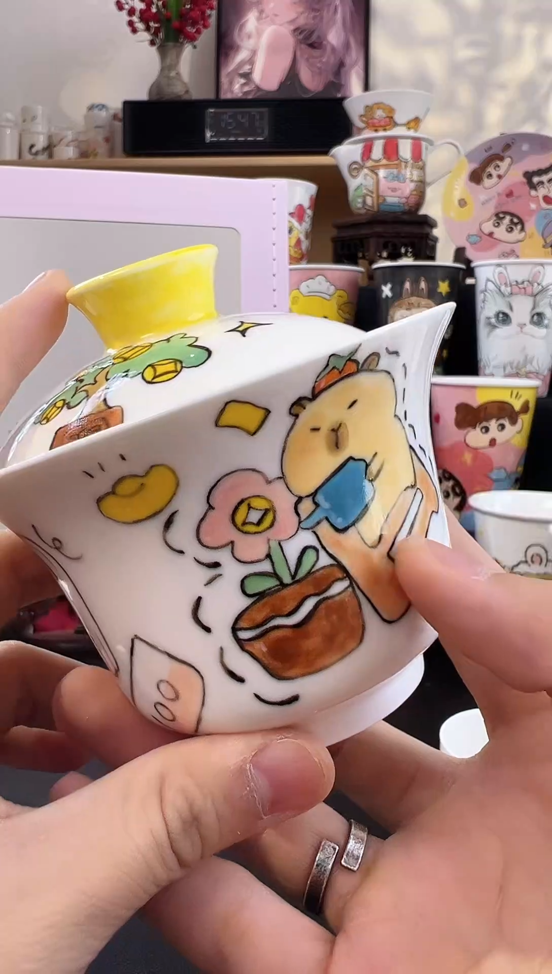 【闪购商品】摆件手工手绘陶瓷小杯杯