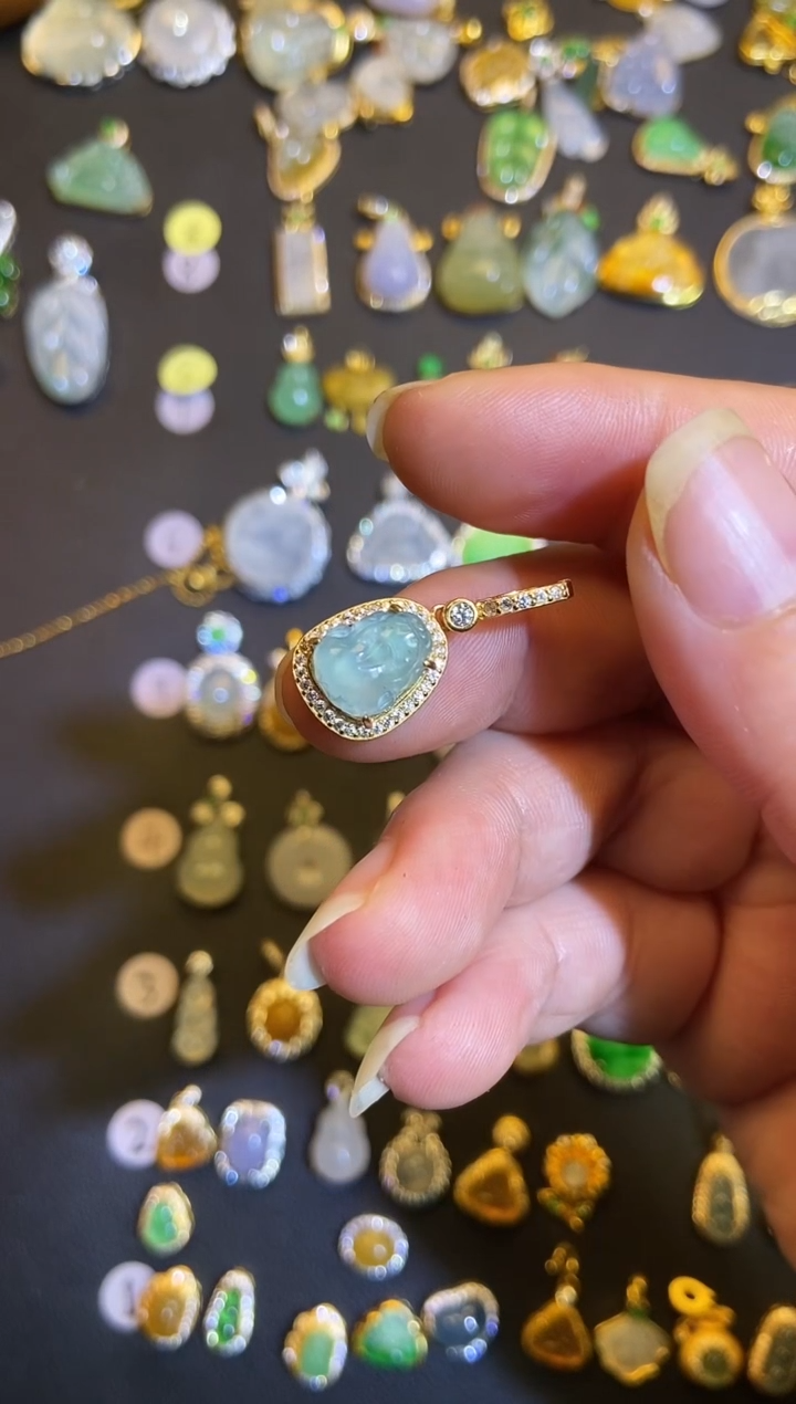 吊坠(不含链)银S925镶嵌翡翠1