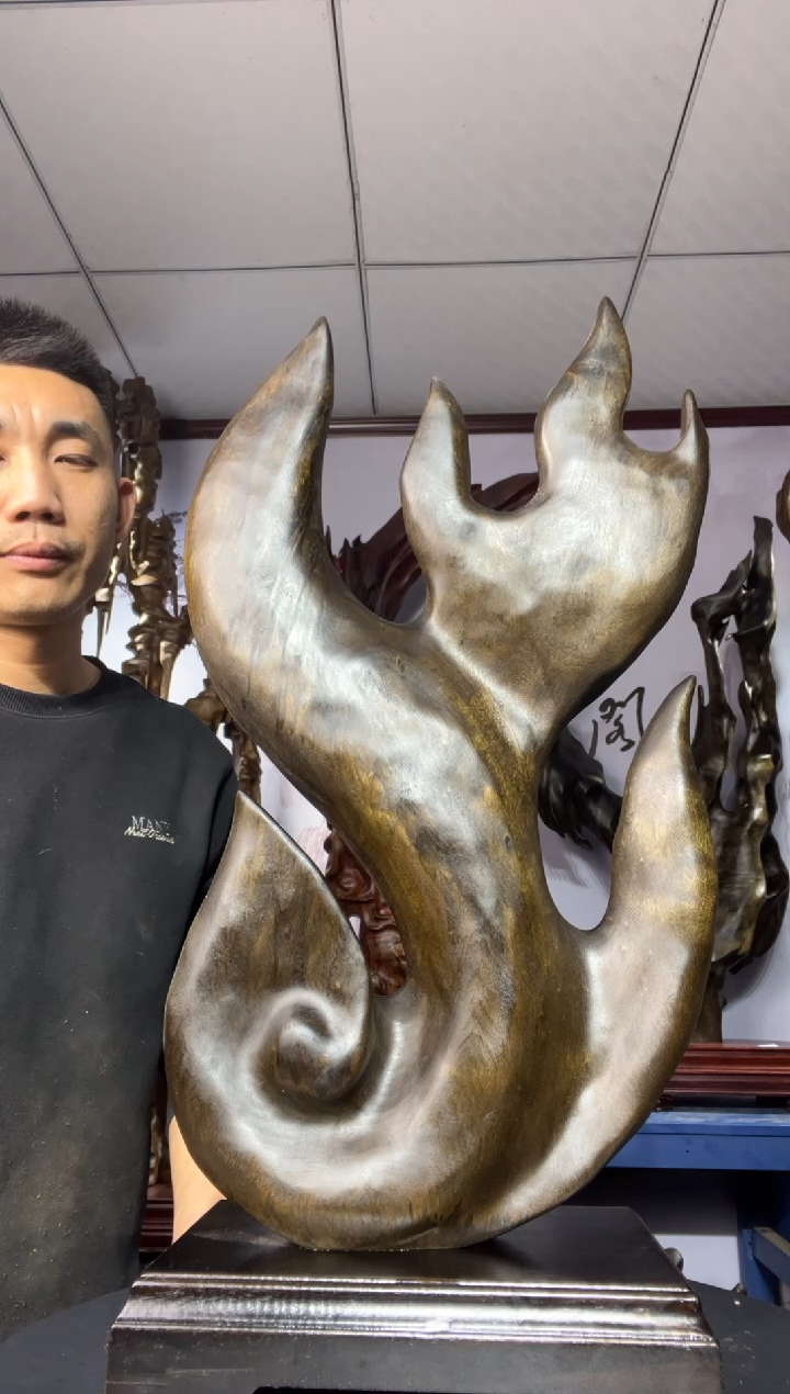 金丝楠木雕款罗**夏金丝楠木工艺品摆件