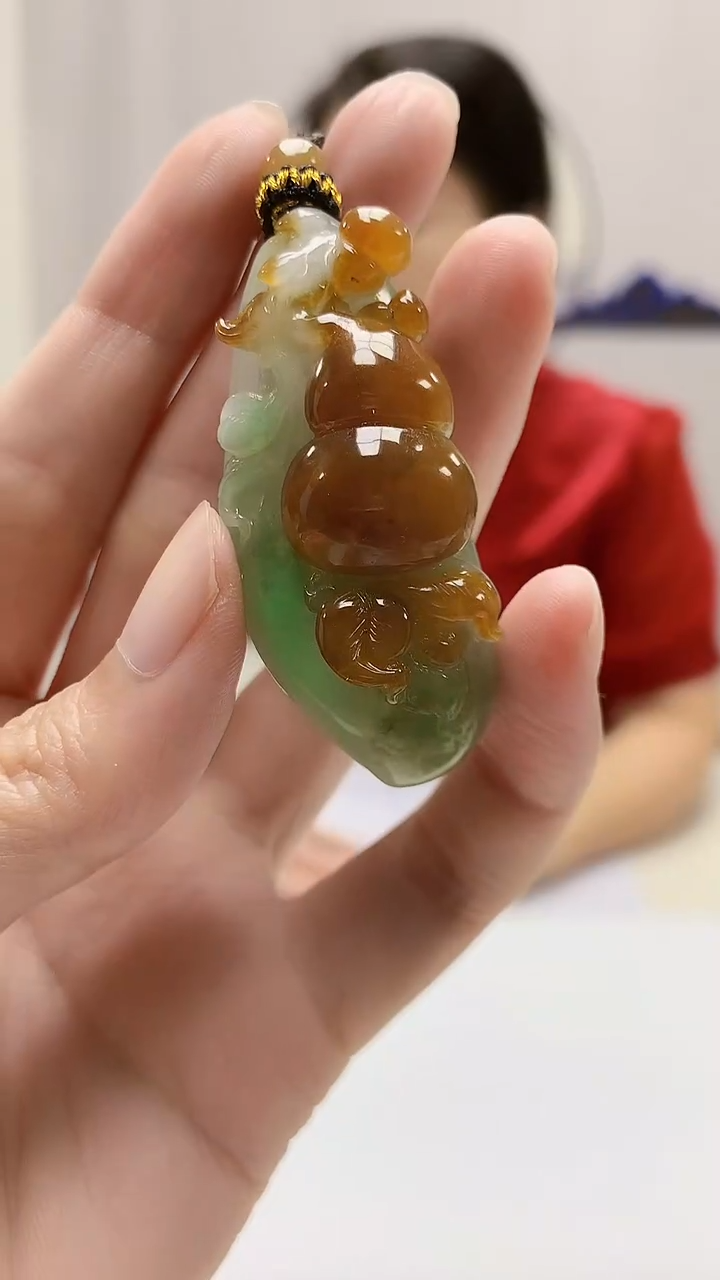 定制翡翠未镶嵌4902zm-毛货挂件葫芦199