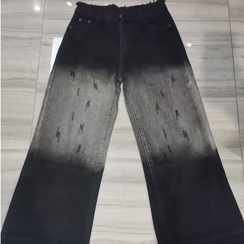 茹茹时装灰黑渐变牛仔裤