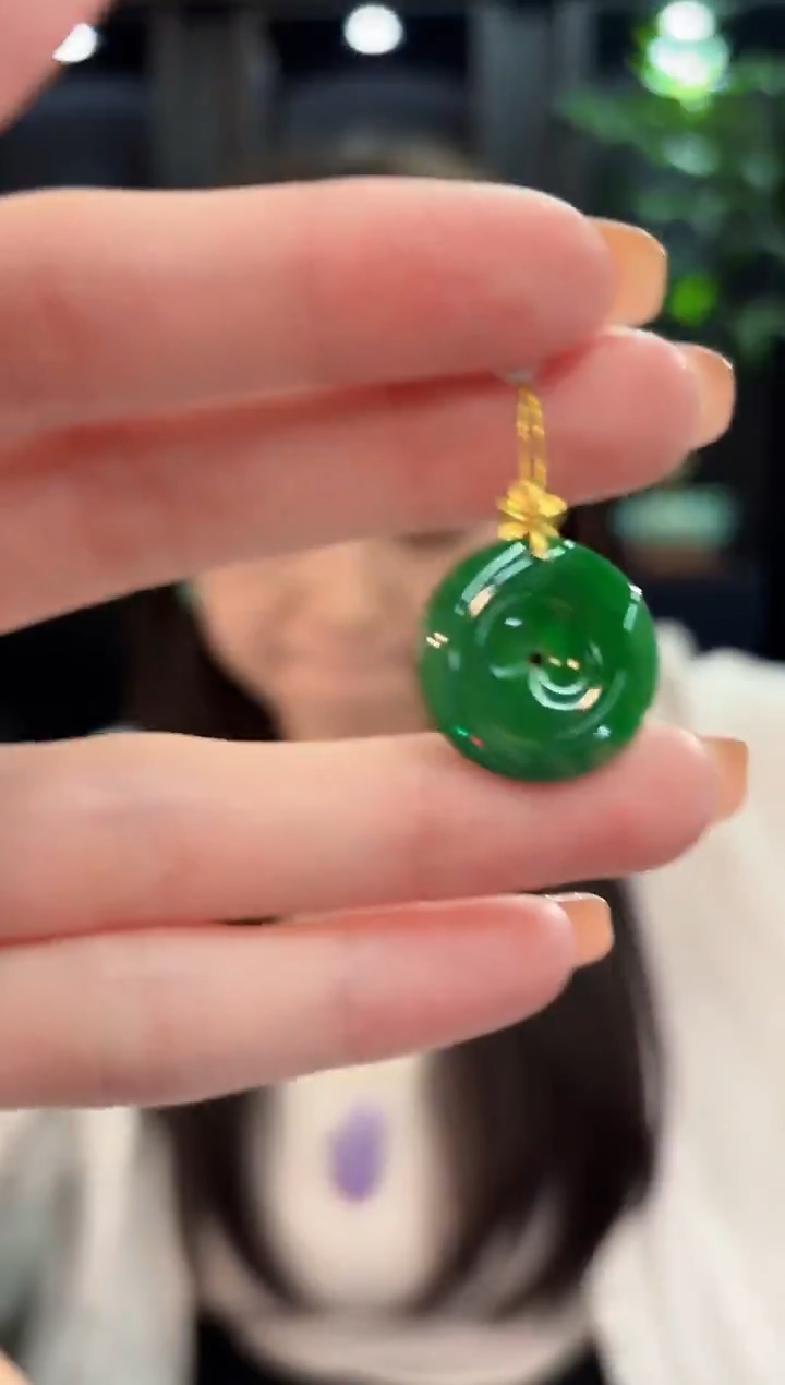 颈饰18K金镶嵌翡翠 缅甸A货/支持复检/一件