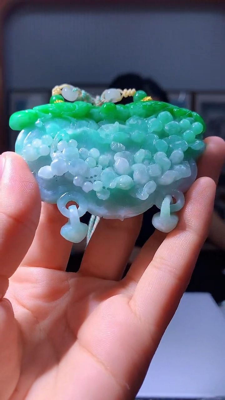 定制翡翠未镶嵌1034hm-毛货挂件（赠珠链）28