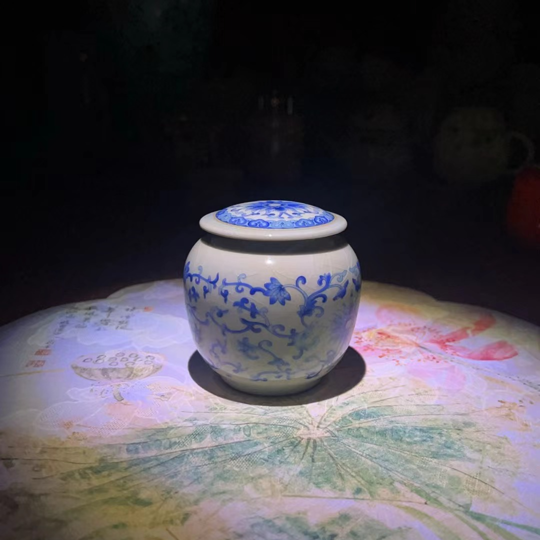 青花茶叶罐G1355