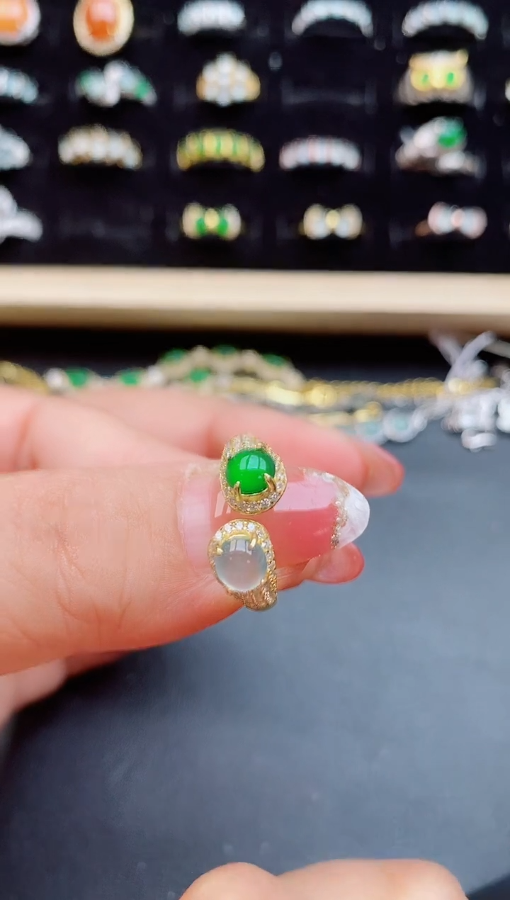【闪购商品】翡翠戒指银S925镶嵌5080550