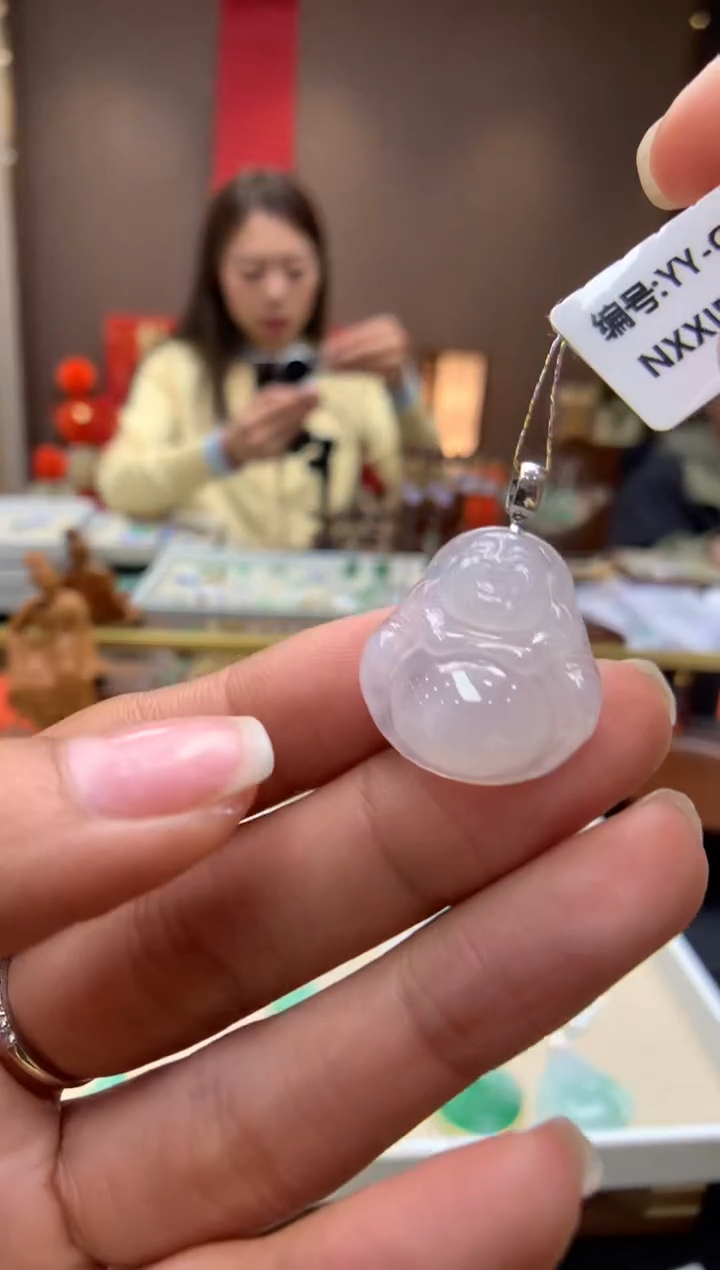 【闪购商品】翡翠颈饰18K金镶嵌佛公